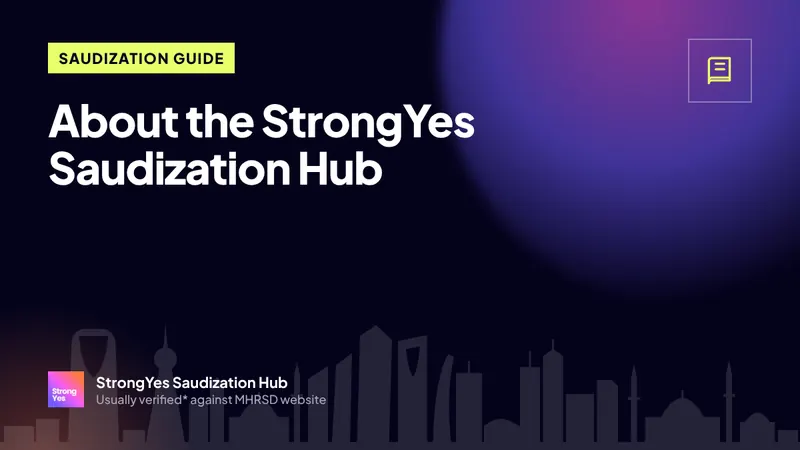 About the StrongYes Saudization Hub: StrongYes Saudization Hub