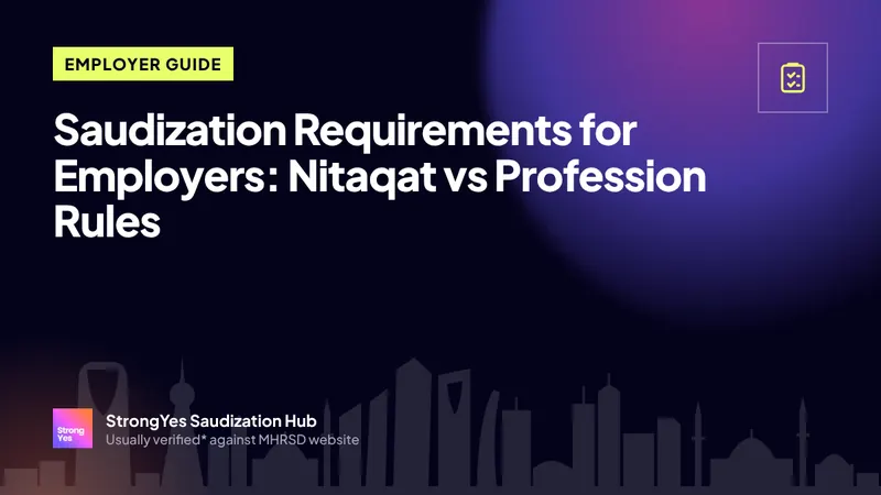 Saudization Requirements for Employers: Nitaqat vs Profession Rules: StrongYes Saudization Hub