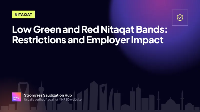 Low Green and Red Nitaqat Bands: Restrictions and Employer Impact: StrongYes Saudization Hub