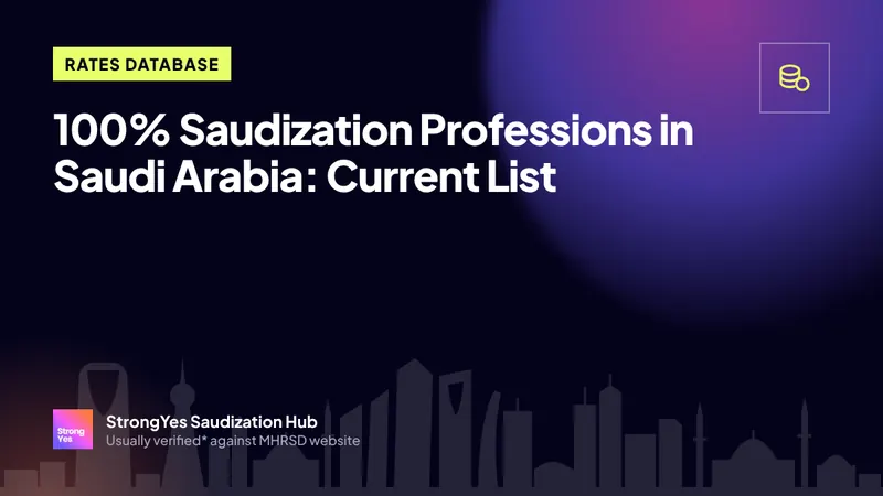 100% Saudization Professions in Saudi Arabia: Current List: StrongYes Saudization Hub