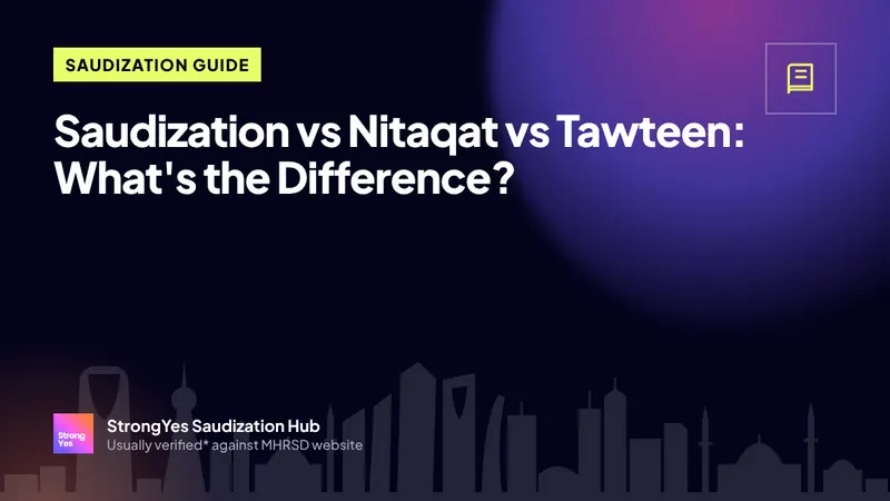 Saudization vs Nitaqat vs Tawteen: What's the Difference?: StrongYes Saudization Hub