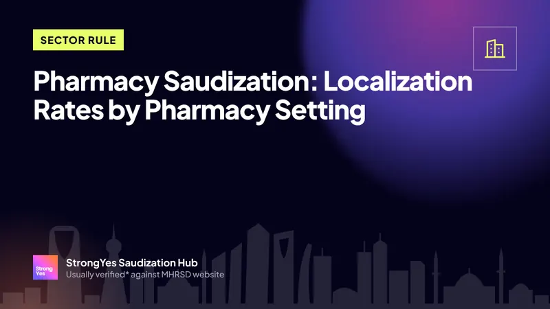 Pharmacy Saudization: Localization Rates by Pharmacy Setting: StrongYes Saudization Hub